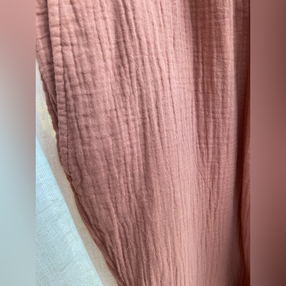 Like New 100% Cotton Relaxed Tie Waist Pants Dusty Rose Brown Large - Picture 6 of 12